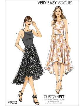 Patrons Vogue Robes pour femmes à coutures princesse #V9252 Taille 40-48