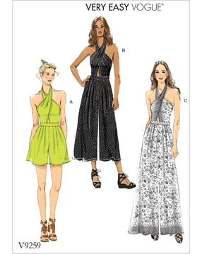 Patrons Vogue Combinaisons pour femmes #V9259 Taille 32-40