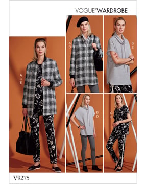 Patrons Vogue ensemble femme composé de tops et tuniques #V9275 tailles 32-40
