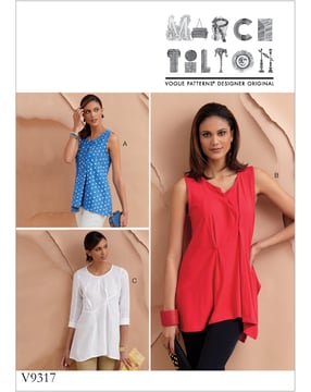 Patron Vogue pour femme Haut Design : Marcy Tilton #V9317 Taille 42-50