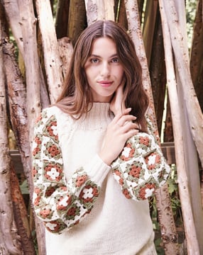 Trui met mouwen met granny squares #21 | burda breien nr 06 - 2022 | PDF breipatronen