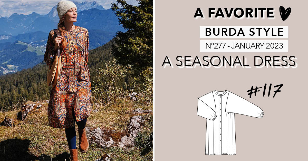 A Favorite: A Seasonal Dress from Burda Style January 2023 