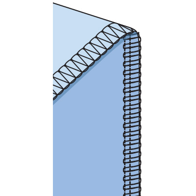4-thread overcast stitch: (1) 4-thread overcast stitch: (1)