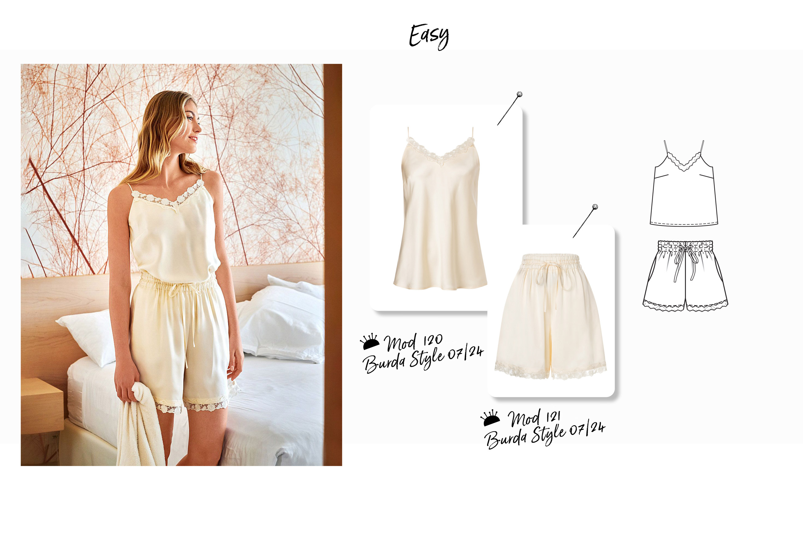 Silk Top 120 | Burda Style 07/24 & Silk Shorts 121 | Burda Style 07/24