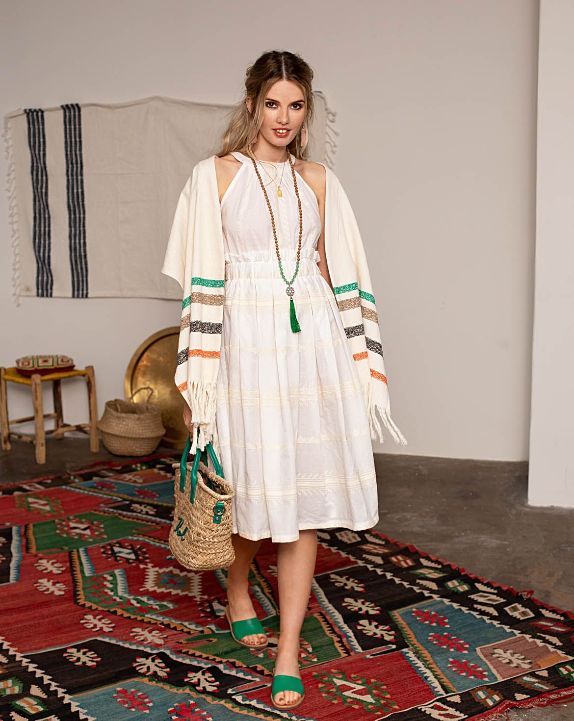 Embroidered cotton Dress 118 | Burda Style 06/22