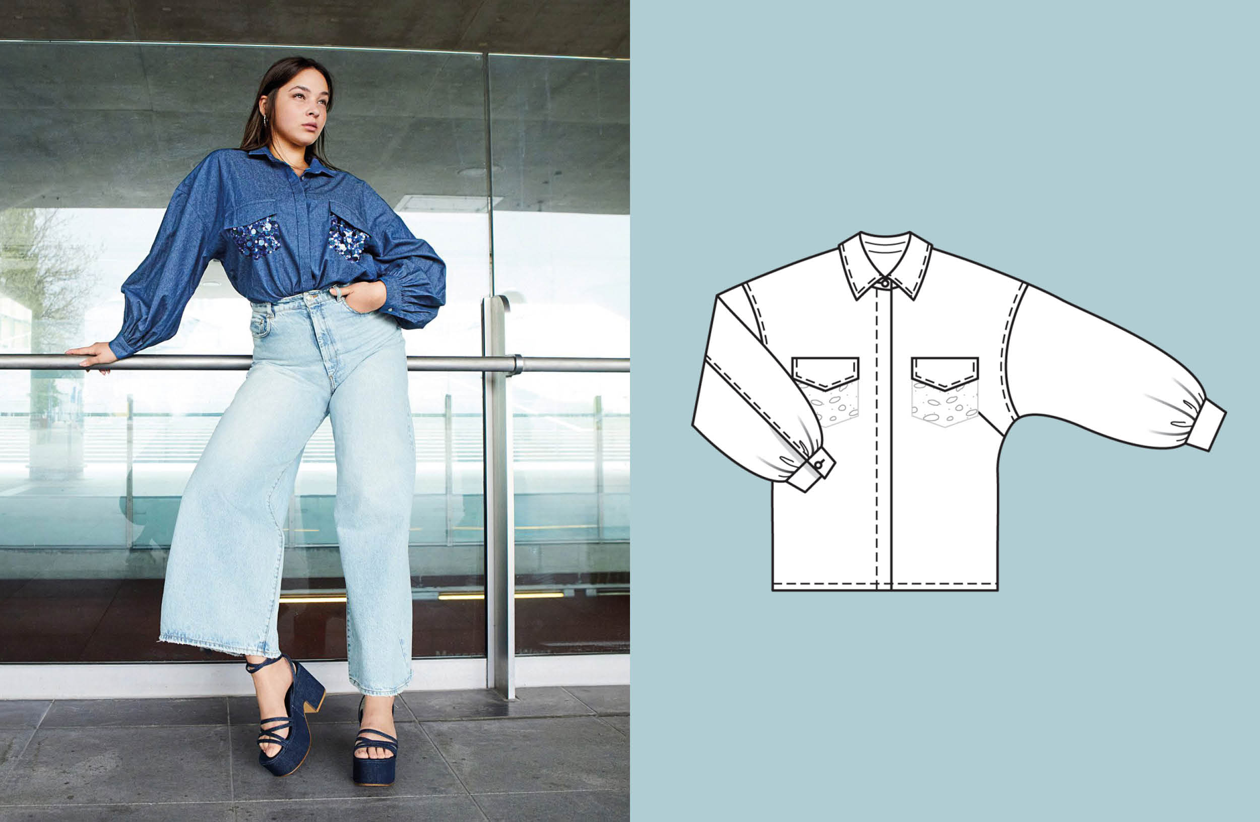 Chambray Blouse 117 | Burda Style 09/24 Chambray Blouse 117 | Burda Style 09/24